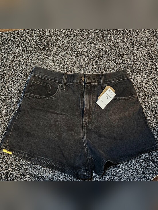 Levi's Pants - Levi's High-Waisted Mom Shorts in Washed Black Denim
